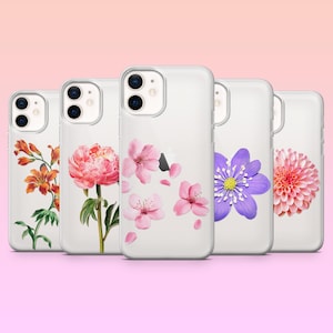 Klare Floral Handyhülle Fresh Pressed Flowers Cover für iPhone 16E, 15, 14, 13, 12, Samsung S25, S24, S23, S22, A16, A55, A35, Pixel 9A, 8