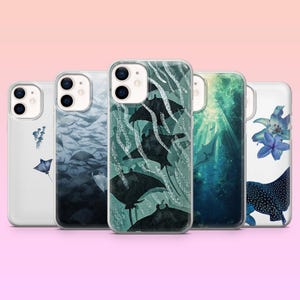 Sting Ray Handyhülle Manta Ray Aquatic Aesthetic Cover für iPhone 16e, 15, 14, 13, 12, Samsung S25, S24, S23Fe, S22, A16, A55, A25, Pixel 9