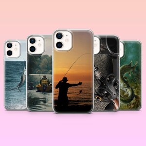 Angelrute Handytasche Segelfisch Fischer Cover für iPhone 16e, 15, 14, 13, 12, Samsung S25, S24, S23, S22, A16, A55, A35, Pixel 9Pro XL, 8