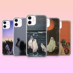 Scary Ghosts Phone Case Spooky Halloween Cover for iPhone 17, 17Air, 16, 15, 14, 13, 12, Samsung S25, S24, S23Fe, S22, A16, Pixel 10, 10Pro