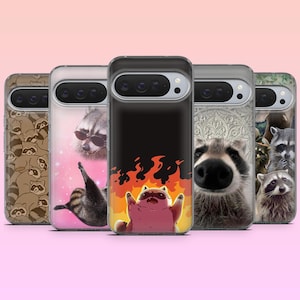 Funda de teléfono con diseño de mapache, divertida y con meme de mapache, para Google Pixel 10, 10Pro, 10Pro XL, 9A, 9, 8A, 7, 6A, Samsung S25, S24, S23 y iPhone 17
