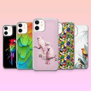 Papegaai telefoonhoesje Valkparkiet Cute Bird Cover voor iPhone 16 Pro, 15, 14, 13, 12, Samsung S25Ultra, S24, S23, S22, A16, A55, A35, Pixel 9Pro, 8