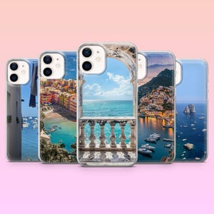 Coastal Italy Phone Case Cute Summer Aesthetic Cover for iPhone 17, 17Air, 16e, 15, 14, 13, 12, Samsung S25, S24, S23Fe, S22, A16, Pixel 10