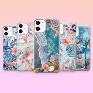 Beachy Handyhülle Preppy Coastal Summer Cover für iPhone 16 Pro, 15, 14, 13, 12, Samsung S25, S24, S23, S22, A16, A55, A35, Pixel 9Pro XL, 8