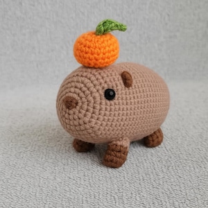 Crochet Capybara Plush – Amigurumi Animal Toy – Handmade Gift – Small Stuffed Capybara – Cute Crochet Toy for Kids and Baby Shower