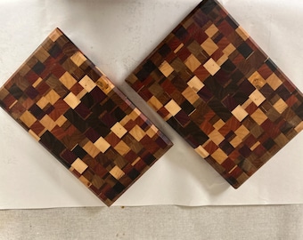 End Grain Board Minimalist Cutting Cheese Platter Small Serving Bar Chopping Station Walnut Butcher Block Kitchen Prep Surface Handcrafted