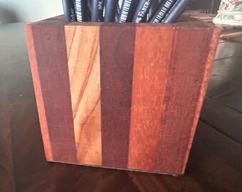 Wooden Pencil Holder Desk Organizer Office Storage Supply Caddy Stationery Accessory Writing Container Pen Stand Workspace Decoration