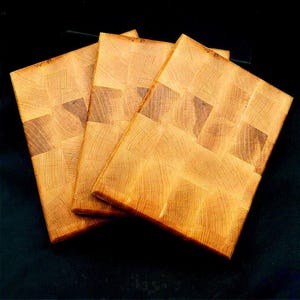 End Grain Board Maple Walnut Cutting Block Geometric Pattern Minimalist Kitchen Prep Station Chef Gift Housewarming Present Wedding Registry