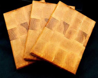End Grain Board Maple Walnut Cutting Block Geometric Pattern Minimalist Kitchen Prep Station Chef Gift Housewarming Present Wedding Registry