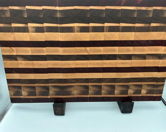Walnut Maple Cutting Board, Checkerboard Butcher Block, Chef Prep Board