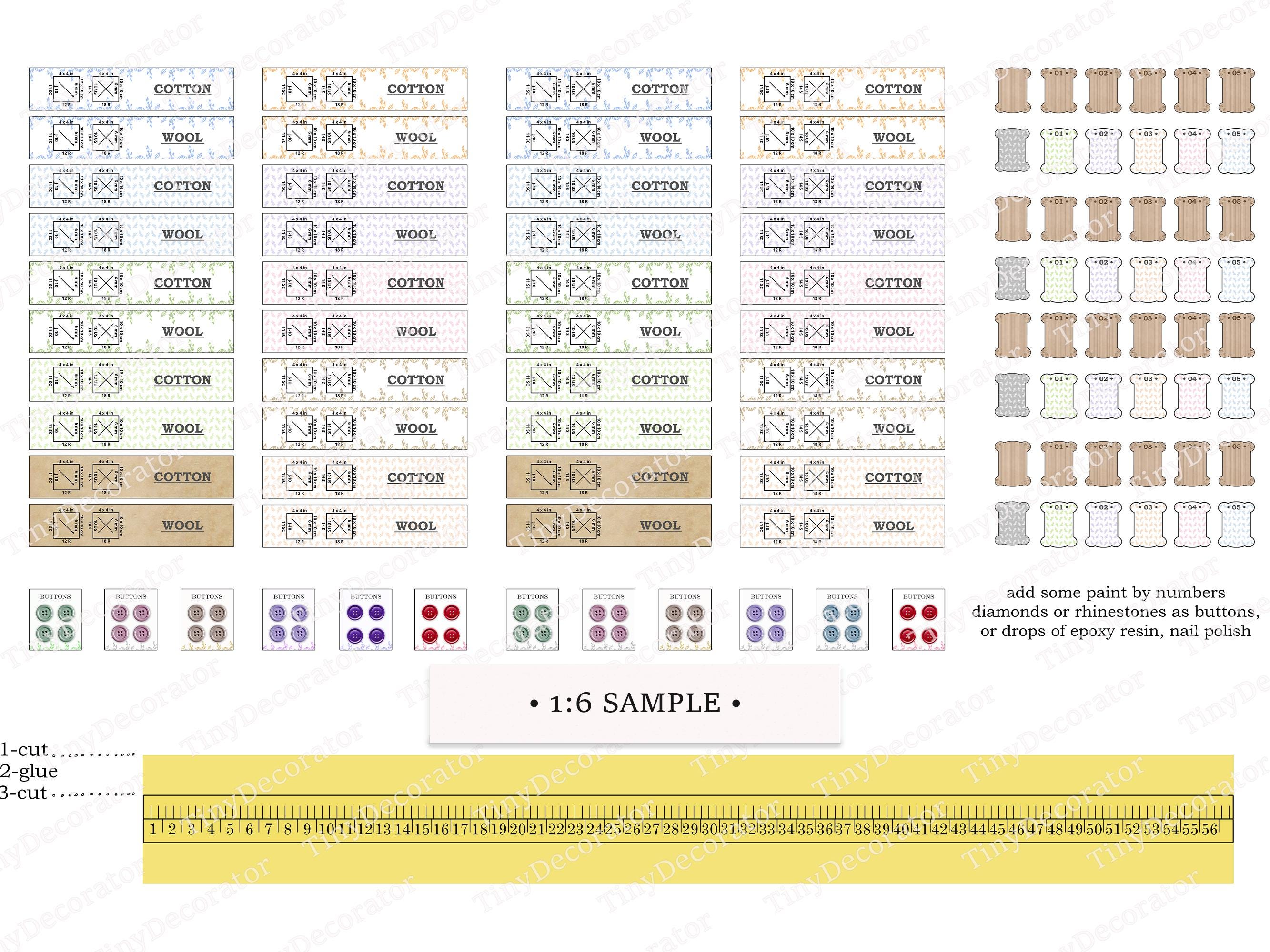 Sewing&knitting Supplies | PRINTABLES | 1:6 and 1/12 Scale PDF ...