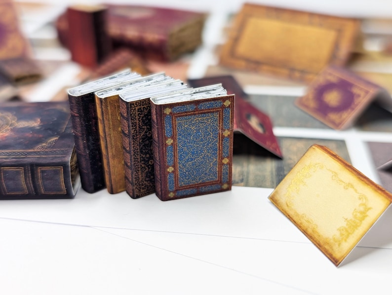 Vintage&Antique Book Covers • PRINTABLE 1/6 and 1/12 scale • Miniature Books for Dollhouse Library or Bookstore Diorama • Scrapbook Ephemera image 5