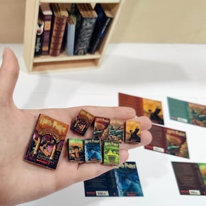 Wizard School Book Covers | PRINTABLE 1:6 and 1/12 scale | Miniature Books for Dollhouse Library or Bookstore Diorama | HP Covers - addon photo 2