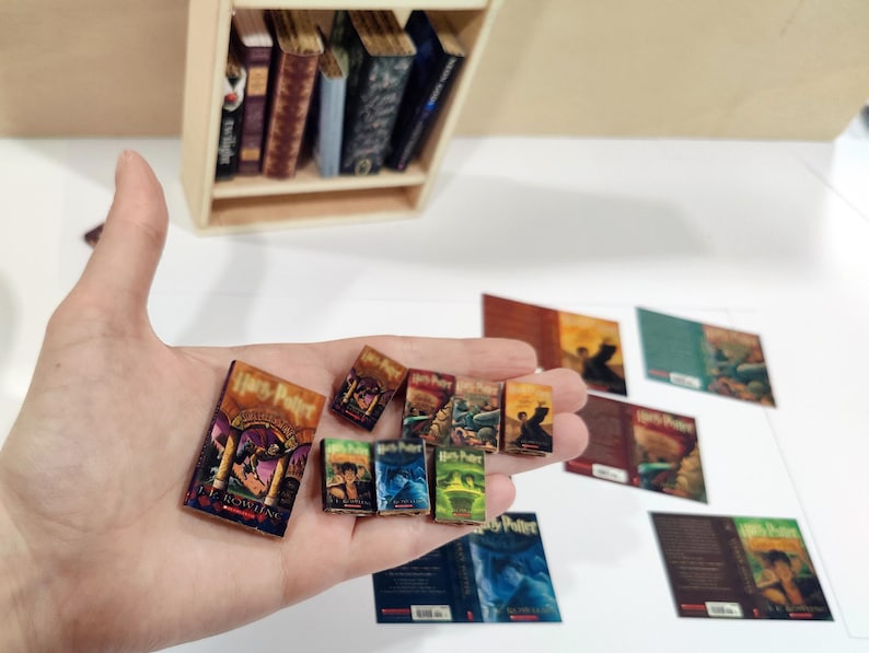 Wizard School Book Covers | PRINTABLE 1:6 and 1/12 scale | Miniature Books for Dollhouse Library or Bookstore Diorama | HP Covers - addon photo 2