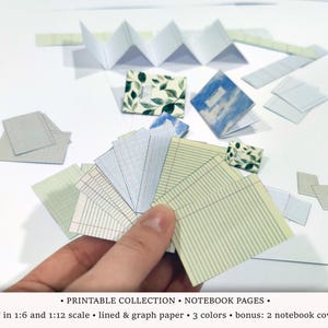 Carta millimetrata e a righe / PDF STAMPABILE in scala 1:6 e 1/12 / Pagine bianche, gialle e invecchiate / Casa delle bambole moderna in miniatura / Copertine per quaderni bonus