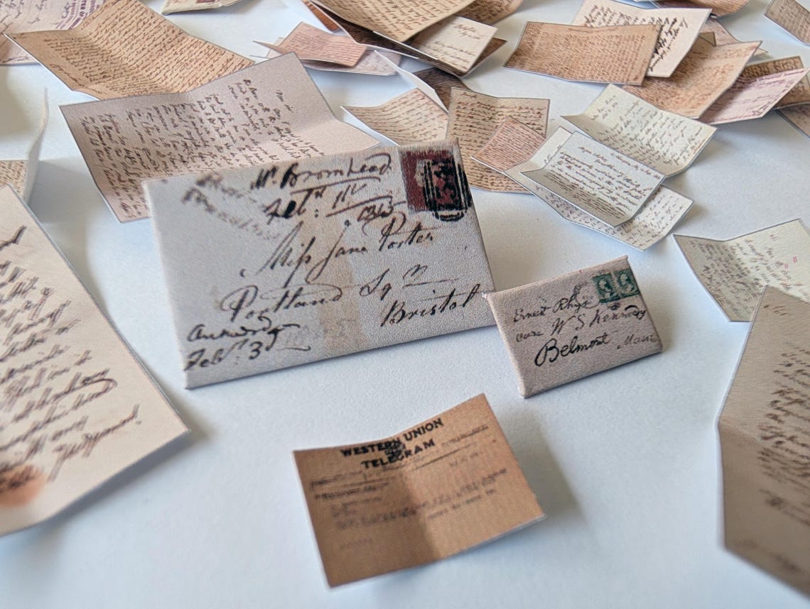 Vintage Mail • PRINTABLE 1:6 and 1/12 Scale • Miniature Letters for ...