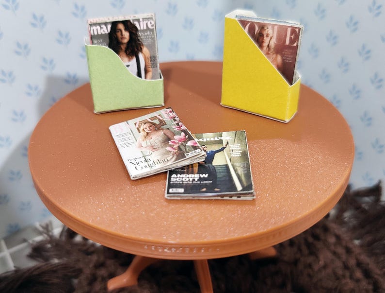 PRINTABLE Dollhouse Fashion Magazine Covers / Celebrity issue / 1:6 1.12 scale PDF / Miniature Diorama Scrapbooking / Download digital prints - p- vogue, elle, equire, vanity fair,cosmopolitan, billboardhoto example