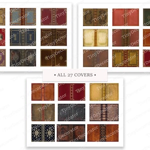 Vintage&Antique Book Covers • PRINTABLE 1/6 and 1/12 scale • Miniature Books for Dollhouse Library or Bookstore Diorama • Scrapbook Ephemera image 6