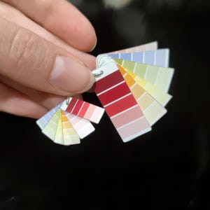 Interior Design Set | PRINTABLE  Decor 1:6 and 1/12 scale PDF | Miniature Palette Fan | Dollhouse Renovation | Tile and Wallpaper Samples - example