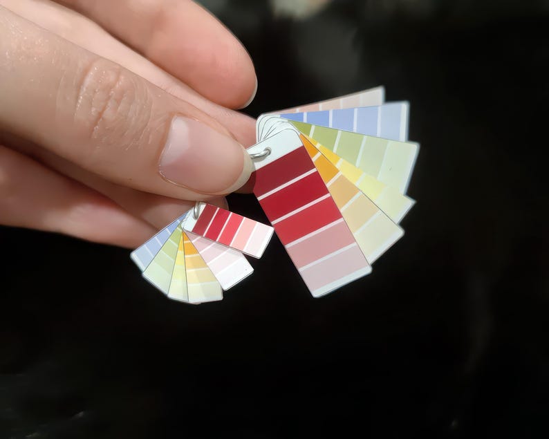 Interior Design Set | PRINTABLE  Decor 1:6 and 1/12 scale PDF | Miniature Palette Fan | Dollhouse Renovation | Tile and Wallpaper Samples - example