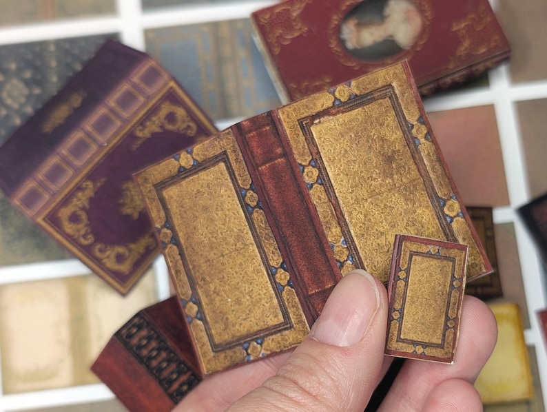 Vintage&Antique Book Covers • PRINTABLE 1/6 and 1/12 scale • Miniature Books for Dollhouse Library or Bookstore Diorama • Scrapbook Ephemera image 4