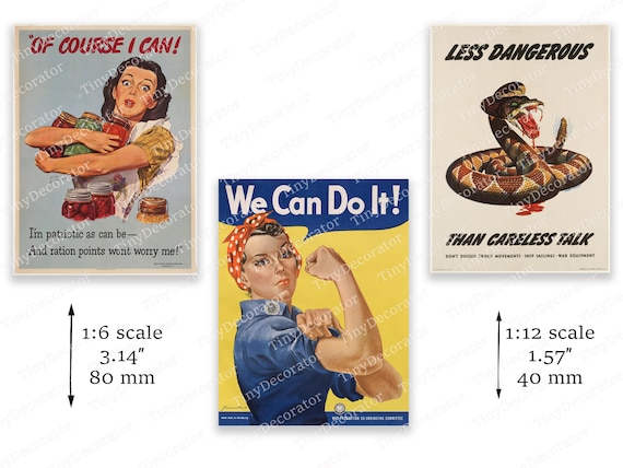 WW2 Posters • PRINTABLE Ephemera in 1/6 and 1/12 Scale • Miniature