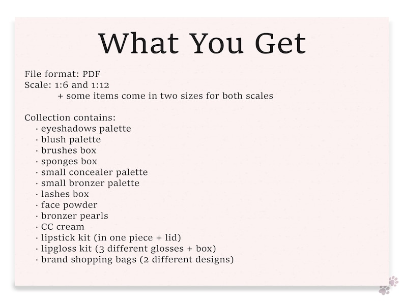 Makeup DIY Set | PRINTABLE 1:6 and 1/12 scale PDF | Miniature Dollhouse | Modern Cosmetics Beauty Kit | Eyeshadows Palette | Diorama Roombox - description