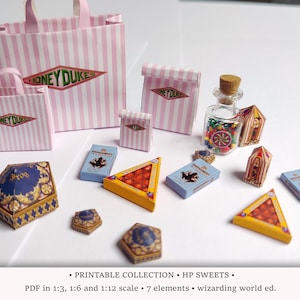 Wizarding World • PRINTABLE Sweets in 1/6, 1/12 and 1/3 scale • Miniature Candies for Dollhouse or Diorama (Download PDF)