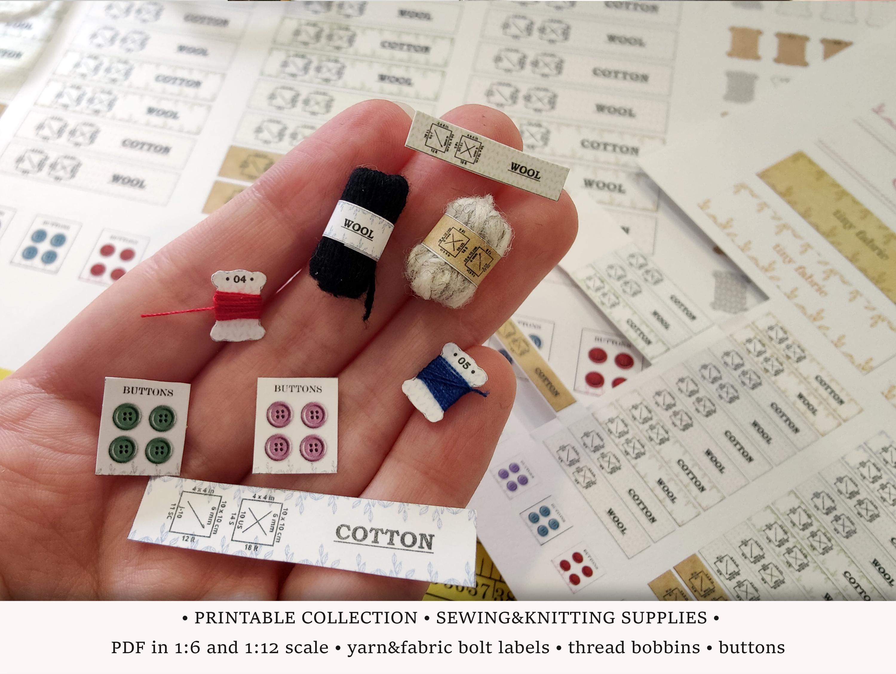 Sewing&knitting Supplies | PRINTABLES | 1:6 and 1/12 Scale PDF ...