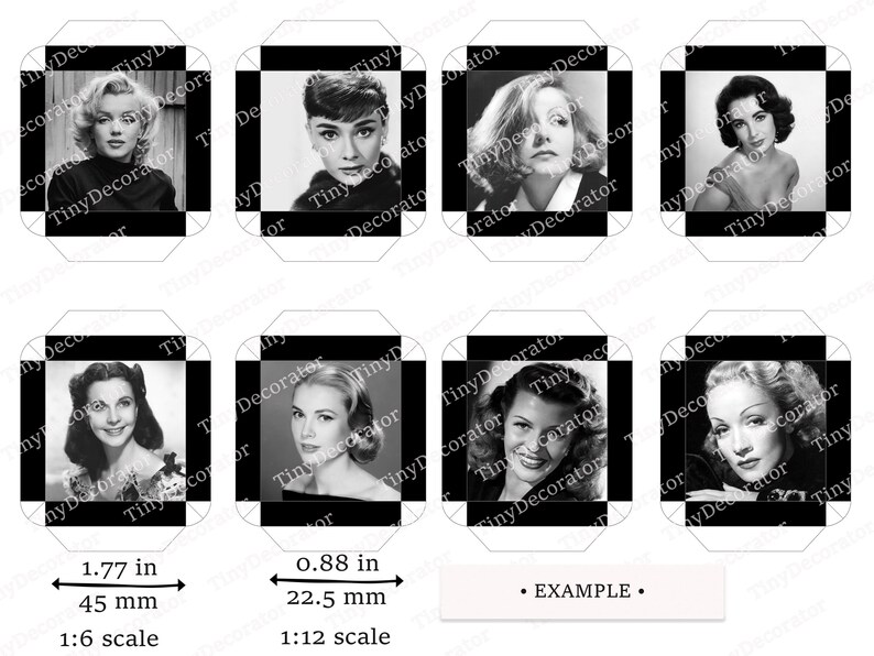 PRINTABLE Dollhouse Wall Art Hollywood Icons Illustration Photo Paint 1 ...
