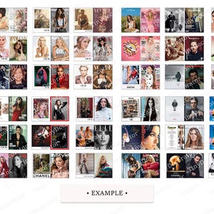 PRINTABLE Dollhouse Fashion Magazine Covers / Celebrity issue / 1:6 1.12 scale PDF / Miniature Diorama Scrapbooking / Download digital prints - example - vogue, elle, equire, vanity fair,cosmopolitan, billboard