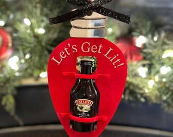 Christmas Light Mini Bottle Ornament Irish Cream Digital File