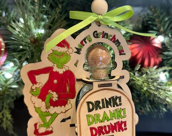 Merry Grinchmas Ornament for 50ml bottle of PATRON Digital file.