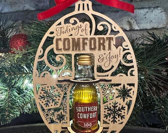 Southern Comfort Ornament: Laser Cut Christmas Decor (50ml Bottle)