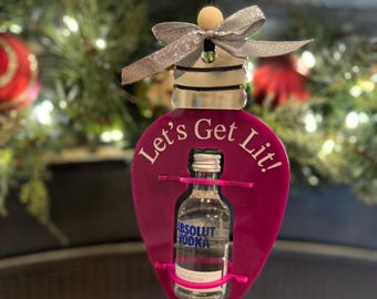 Christmas Light Mini Bottle Ornament ABSOLUT Digital File