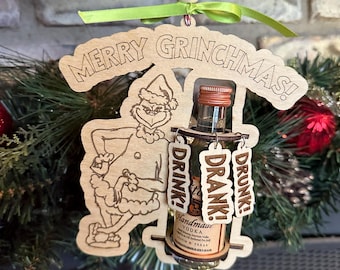 Merry Grinchmas Ornament for 50ml bottle of TITO's Digital file.