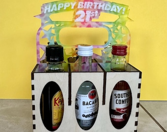 Personalized 6 Pack Mini Liquor Shooter Bottles