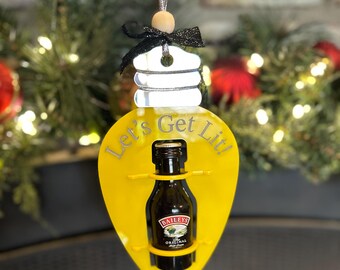 Let's Get Lit! Christmas Light Ornament for Irish Cream 50ml Bottle