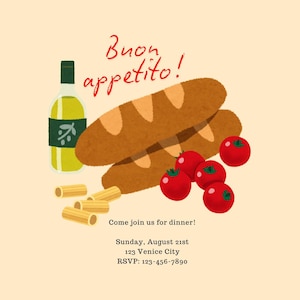 EDITABLE Italian Dinner Party Invitation 1