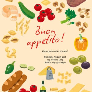 EDITABLE Italian Dinner Party Invitation 2