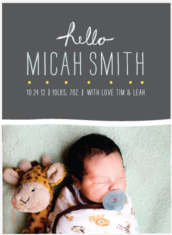 Items similar to Printable Custom Birth Announcement on Etsy