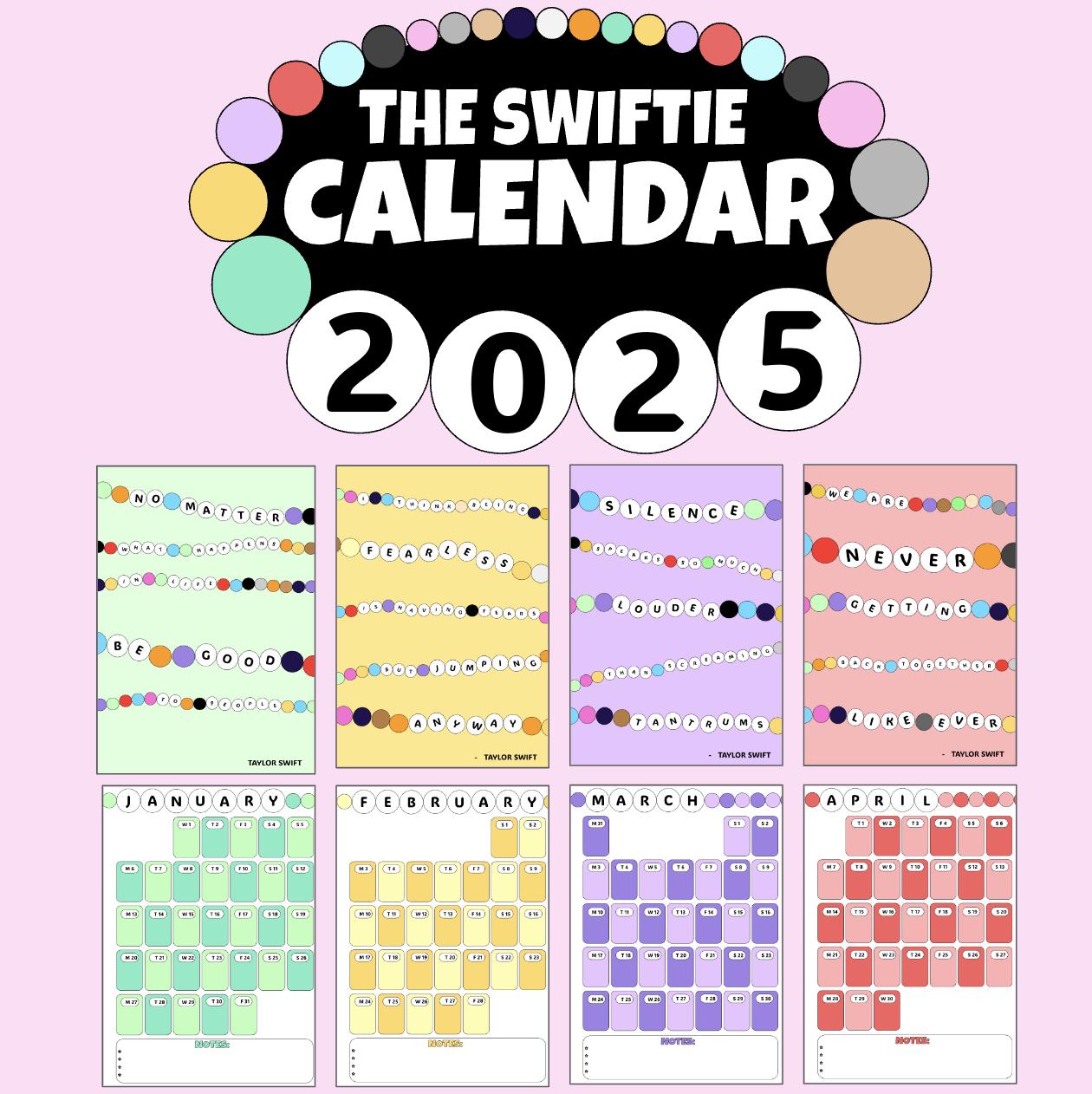 2025 Calendar Taylor Swift Eras Tour Bracelet Theme - Etsy 2025-calendar-taylor-swift-eras-tour-bracelet-theme-etsy