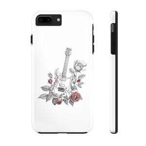 Guitar Phone Case, Music Lover Tough Phone Cover, Guitarist Gift, Rose Vine Phone Case, Protective Case for Musicians, Guitar Player Gift