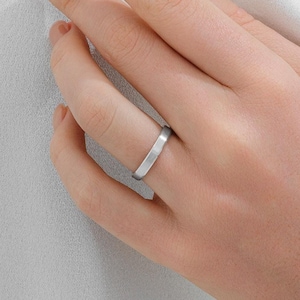 Platinum Ring 950 (3mm) Wedding Band | Beveled | Matte | Comfort Fit | Men's Women's Wedding Band Ring | Plain Platinum Ring | Solid band