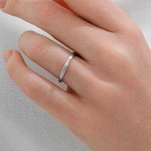 Platinum Ring 950 (2mm) Wedding Band | Dome | Matte Brushed Comfort Fit | Men's Women's Wedding Band Ring | Plain Platinum Ring | Solid band