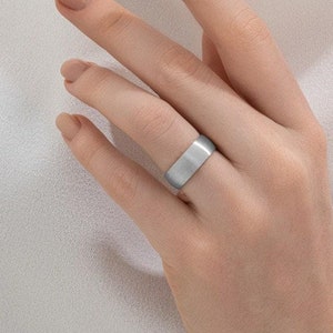 950 Platinum 7mm Brushed Matte Wedding Band Ring , Womens Platinum Wedding Ring, Promise ring for her, Simple Platinum Band