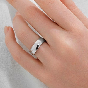6mm White Gold Wedding Band 18k 14k 10k Solid, Dome Polished / COMFORT FIT / Classic Wedding Rings for Men and Women, Simple Band Ring
