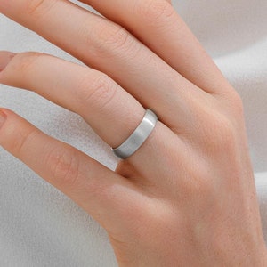5 mm witgouden trouwring koepel mat 18k 14k 10k massief / COMFORT FIT / klassieke trouwringen voor mannen en vrouwen, eenvoudige bandring