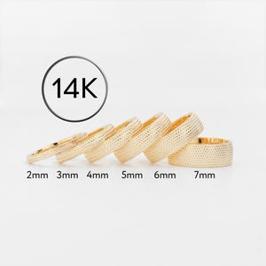 14k Solid Yellow Gold Domed Wedding Band, Snake Skin, COMFORT FIT, Classic Wedding Rings for Men and Women, Plain Simple Wedding Band Ring