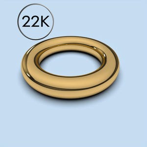 22k Gold 4.5x4.5mm Solid Yellow Gold Band Plain Full Round Gold Band, Simple Womens Mens Gold Wedding Ring Band, Gold Stacking Ring